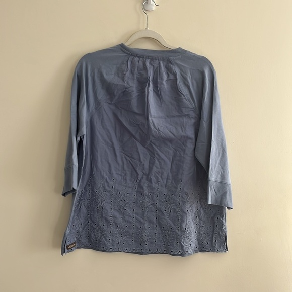 Matilda Jane In The Moment French Terry Sweatshirt Blue M Cottage Eyelet NWT - Picture 4 of 6